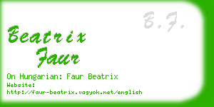 beatrix faur business card